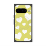 プレミアムスクエアケース with Pixelsnap［ Dot Hearts - Yellow ］
