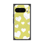 プレミアムスクエアケース with Pixelsnap［ Dot Hearts - Yellow ］