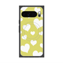 プレミアムスクエアケース with Pixelsnap［ Dot Hearts - Yellow ］