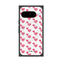 プレミアムスクエアケース with Pixelsnap［ Stripe Hearts - Pink ］