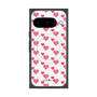 プレミアムスクエアケース with Pixelsnap［ Stripe Hearts - Pink ］