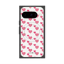 プレミアムスクエアケース with Pixelsnap［ Stripe Hearts - Pink ］