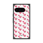 プレミアムスクエアケース with Pixelsnap［ Stripe Hearts - Pink ］