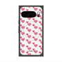 プレミアムスクエアケース with Pixelsnap［ Stripe Hearts - Pink ］