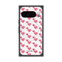 プレミアムスクエアケース with Pixelsnap［ Stripe Hearts - Pink ］