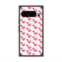 プレミアムスクエアケース with Pixelsnap［ Stripe Hearts - Pink ］