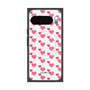 プレミアムスクエアケース with Pixelsnap［ Stripe Hearts - Pink ］