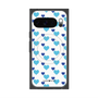 プレミアムスクエアケース with Pixelsnap［ Stripe Hearts - Blue ］