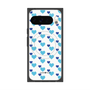 プレミアムスクエアケース with Pixelsnap［ Stripe Hearts - Blue ］