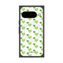 プレミアムスクエアケース with Pixelsnap［ Stripe Hearts - Green ］