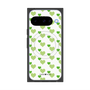 プレミアムスクエアケース with Pixelsnap［ Stripe Hearts - Green ］