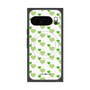 プレミアムスクエアケース with Pixelsnap［ Stripe Hearts - Green ］