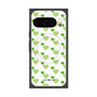 プレミアムスクエアケース with Pixelsnap［ Stripe Hearts - Green ］
