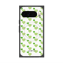 プレミアムスクエアケース with Pixelsnap［ Stripe Hearts - Green ］