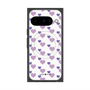 プレミアムスクエアケース with Pixelsnap［ Stripe Hearts - Purple ］