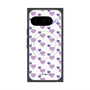 プレミアムスクエアケース with Pixelsnap［ Stripe Hearts - Purple ］