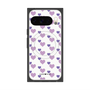 プレミアムスクエアケース with Pixelsnap［ Stripe Hearts - Purple ］