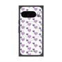 プレミアムスクエアケース with Pixelsnap［ Stripe Hearts - Purple ］