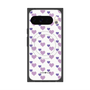 プレミアムスクエアケース with Pixelsnap［ Stripe Hearts - Purple ］