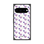 プレミアムスクエアケース with Pixelsnap［ Stripe Hearts - Purple ］