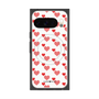 プレミアムスクエアケース with Pixelsnap［ Stripe Hearts - Red ］