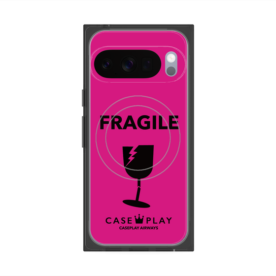 プレミアムスクエアケース with Pixelsnap［ FRAGILE - Pink ］