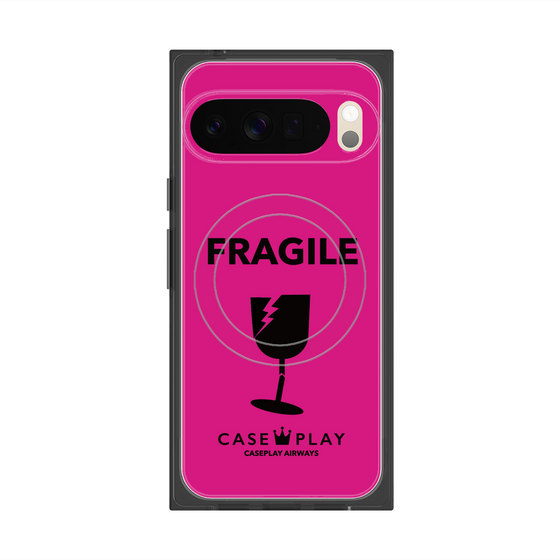 プレミアムスクエアケース with Pixelsnap［ FRAGILE - Pink ］