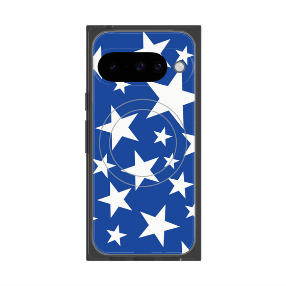 プレミアムスクエアケース with Pixelsnap［ Stars - Blue ］
