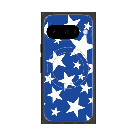 プレミアムスクエアケース with Pixelsnap［ Stars - Blue ］