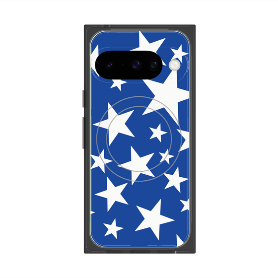 プレミアムスクエアケース with Pixelsnap［ Stars - Blue ］
