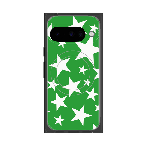 プレミアムスクエアケース with Pixelsnap［ Stars - Green ］