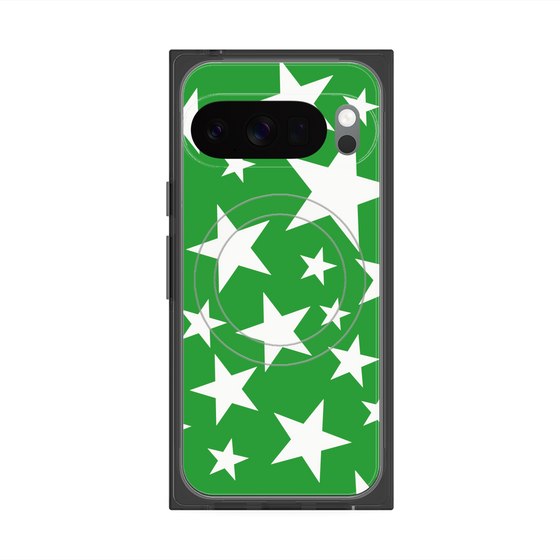 プレミアムスクエアケース with Pixelsnap［ Stars - Green ］