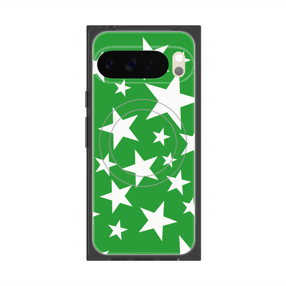 プレミアムスクエアケース with Pixelsnap［ Stars - Green ］