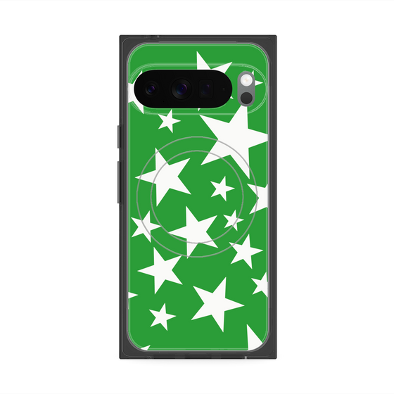 プレミアムスクエアケース with Pixelsnap［ Stars - Green ］
