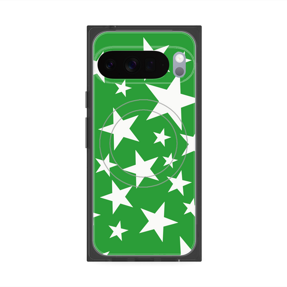 プレミアムスクエアケース with Pixelsnap［ Stars - Green ］