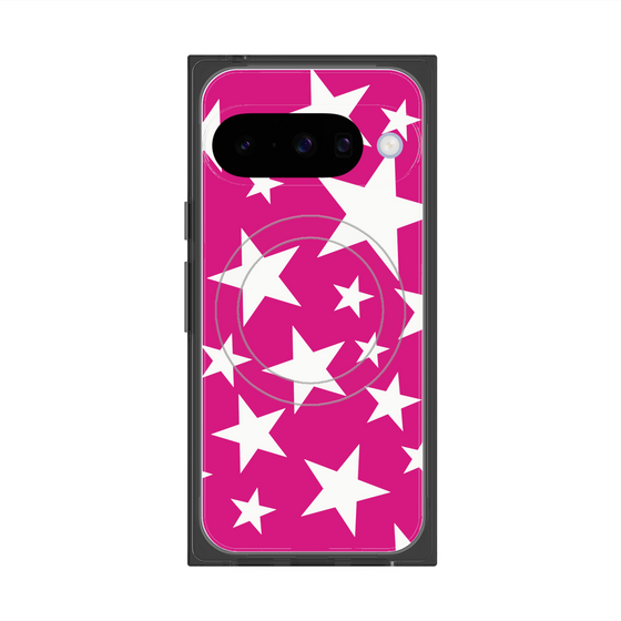 プレミアムスクエアケース with Pixelsnap［ Stars - Pink ］