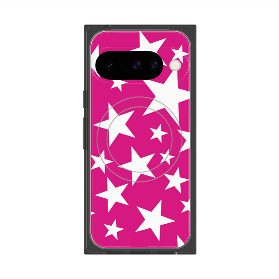 プレミアムスクエアケース with Pixelsnap［ Stars - Pink ］