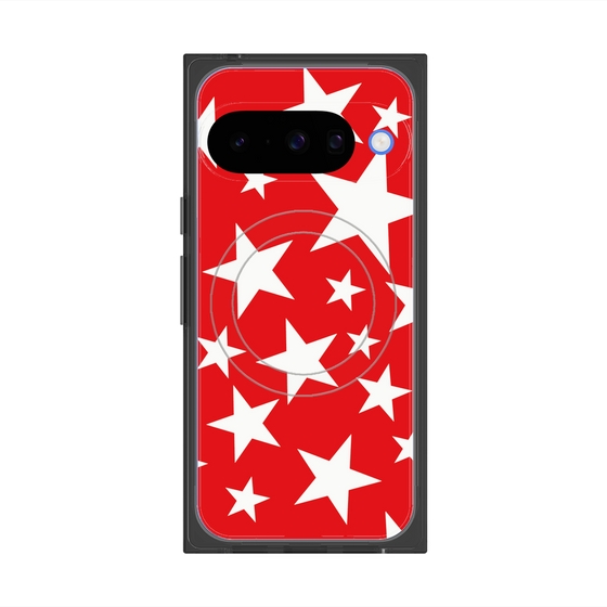 プレミアムスクエアケース with Pixelsnap［ Stars - Red ］