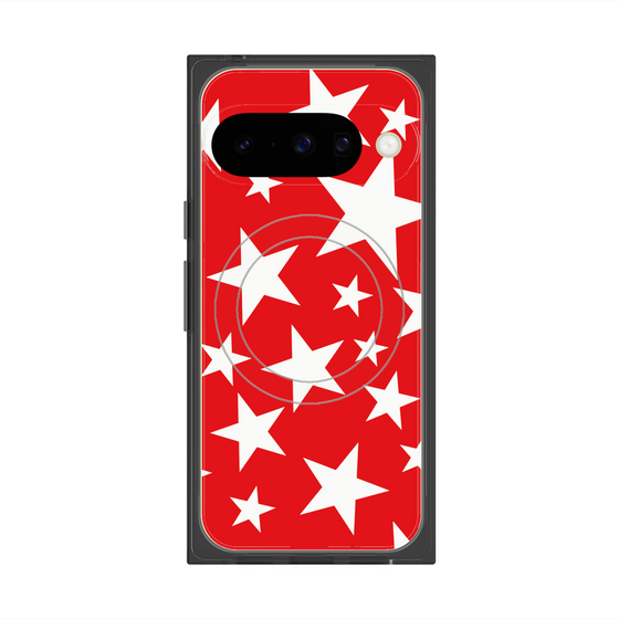 プレミアムスクエアケース with Pixelsnap［ Stars - Red ］