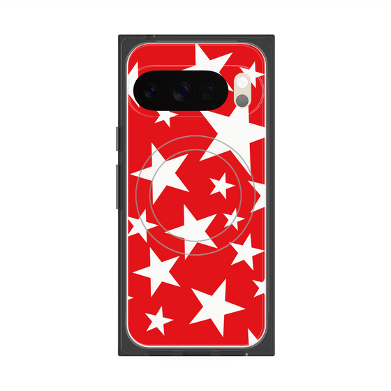 プレミアムスクエアケース with Pixelsnap［ Stars - Red ］