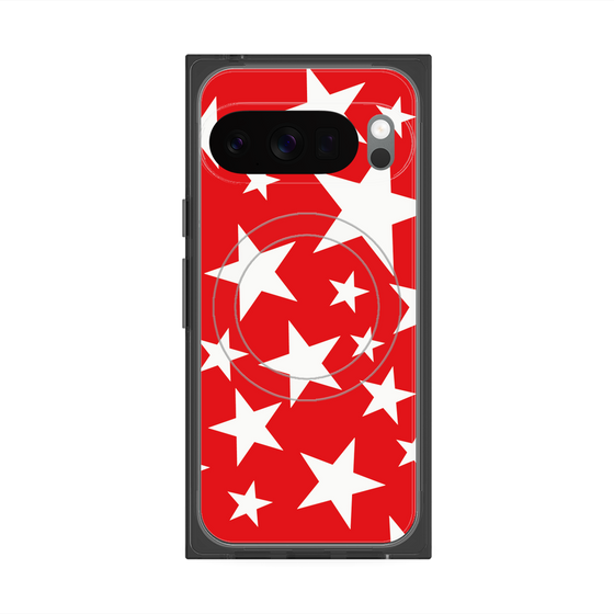 プレミアムスクエアケース with Pixelsnap［ Stars - Red ］