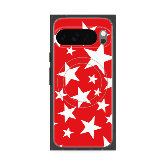 プレミアムスクエアケース with Pixelsnap［ Stars - Red ］