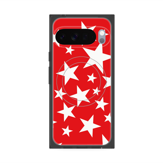プレミアムスクエアケース with Pixelsnap［ Stars - Red ］