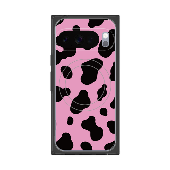 プレミアムスクエアケース with Pixelsnap［ Cow - Pink ］