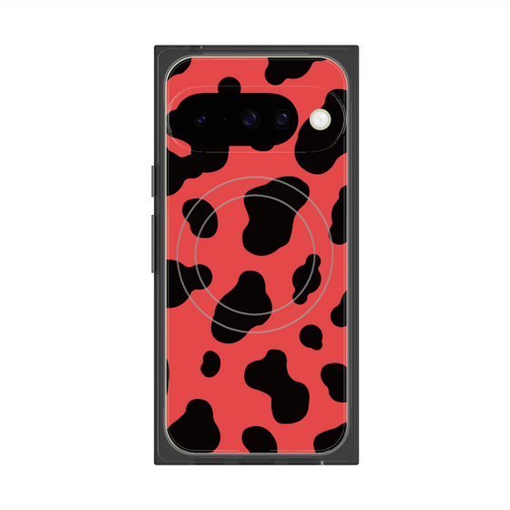 プレミアムスクエアケース with Pixelsnap［ Cow - Red ］