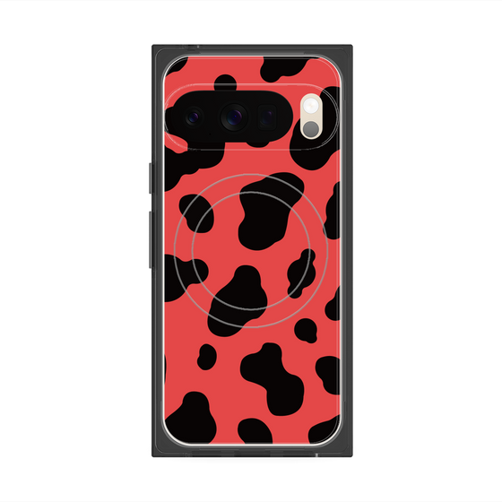 プレミアムスクエアケース with Pixelsnap［ Cow - Red ］
