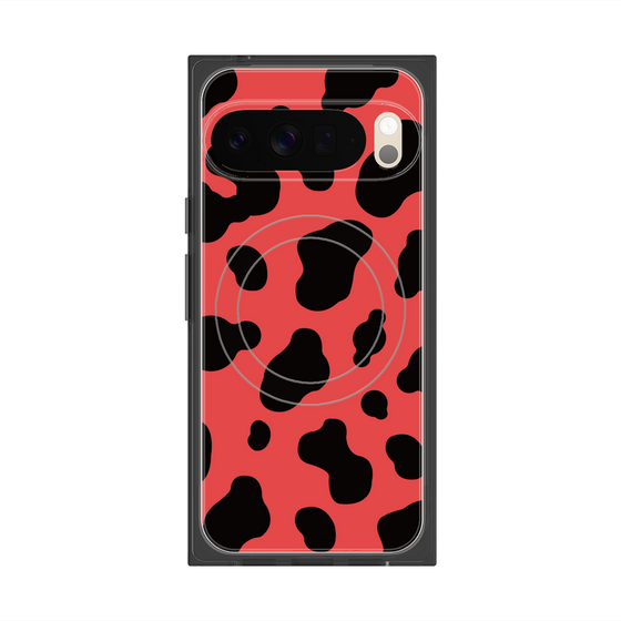 プレミアムスクエアケース with Pixelsnap［ Cow - Red ］