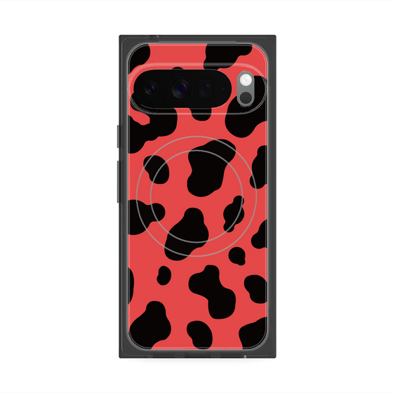 プレミアムスクエアケース with Pixelsnap［ Cow - Red ］
