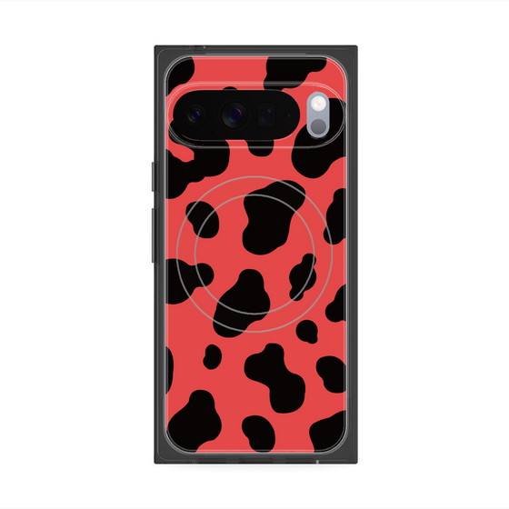 プレミアムスクエアケース with Pixelsnap［ Cow - Red ］