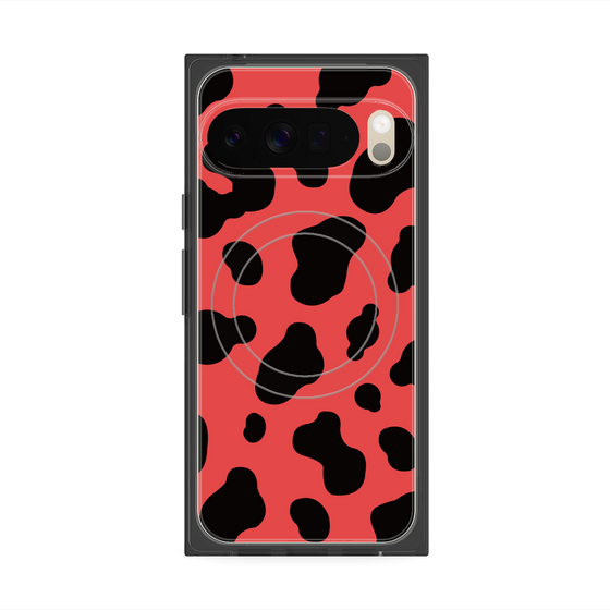 プレミアムスクエアケース with Pixelsnap［ Cow - Red ］